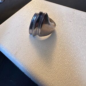 Vintage .925 Sterling Silver Ribbed Dome Ring -Modernist Sculptural 11.3g sz6.25